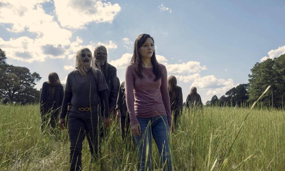 Samantha Morton as Alpha, Ryan Hurst as Beta, Cassady McClincy as Lydia - The Walking Dead _ Season 9, Episode 12 - Photo Credit: Gene Page/AMC